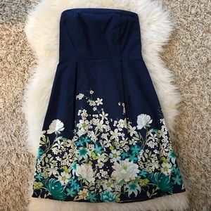 NWT strapless cotton floral dress